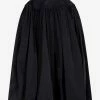 Bottega Veneta Voluminous Gathered Midi Skirt Black