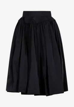 Bottega Veneta Voluminous Gathered Midi Skirt Black