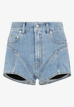Mugler Denim Mini Shorts Blue