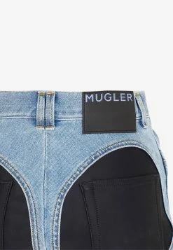 Mugler Denim Mini Shorts Blue -Evening Dresses Popular Store 19122022 329