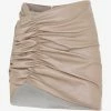 The Mannei Wishaw Mini Leather Skirt Beige