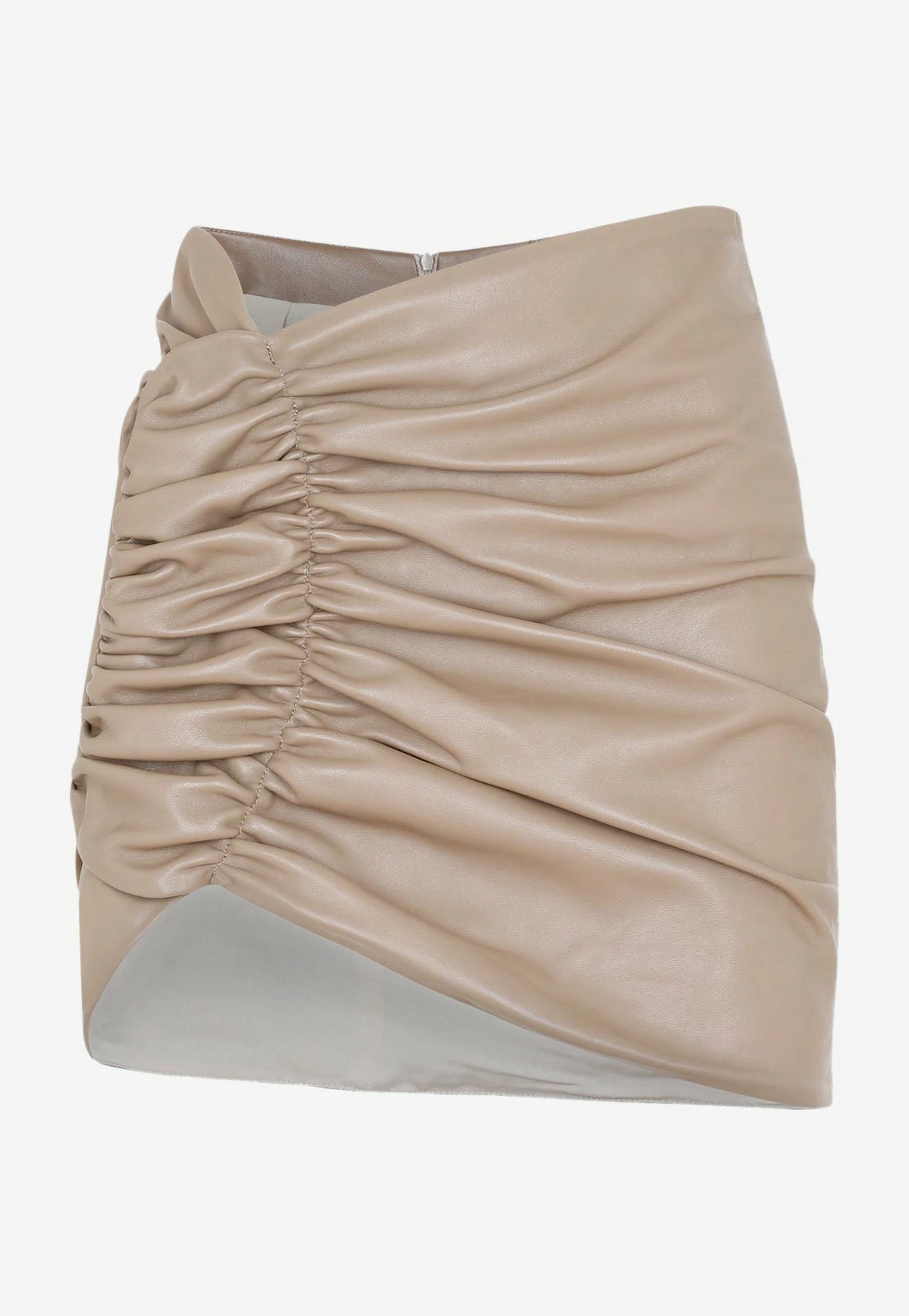 The Mannei Wishaw Mini Leather Skirt Beige 1 The Mannei Wishaw Mini Leather Skirt Beige