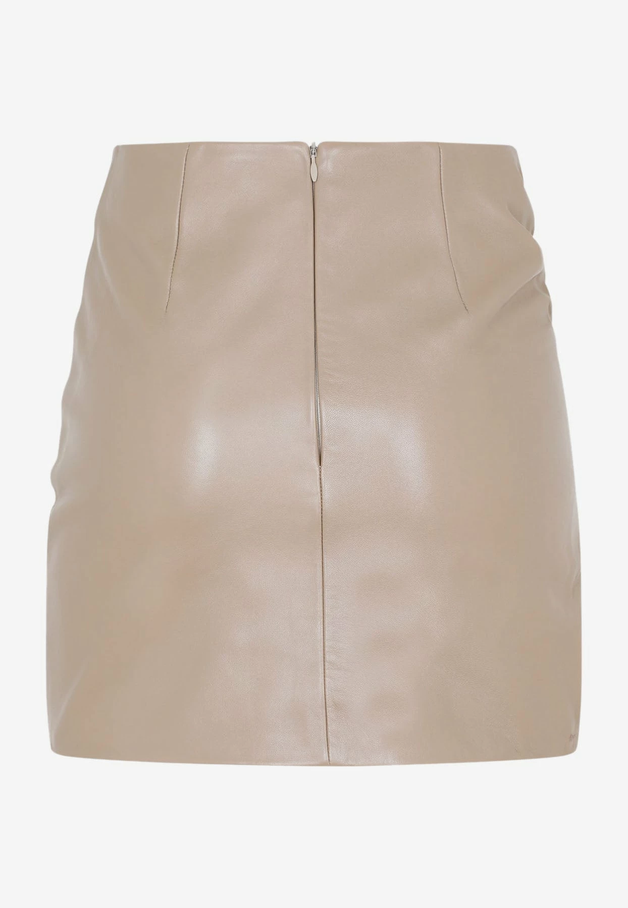 The Mannei Wishaw Mini Leather Skirt Beige 2 The Mannei Wishaw Mini Leather Skirt Beige - Image 2