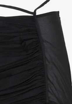 Nensi Dojaka Asymmetric Frill Mini Skirt In Silk Black -Evening Dresses Popular Store 19122022 391