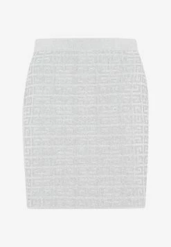 Givenchy Logo Monogram Mini Skirt Metallic