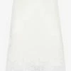 Chloé Flared Lace-Trimmed Mini Skirt White