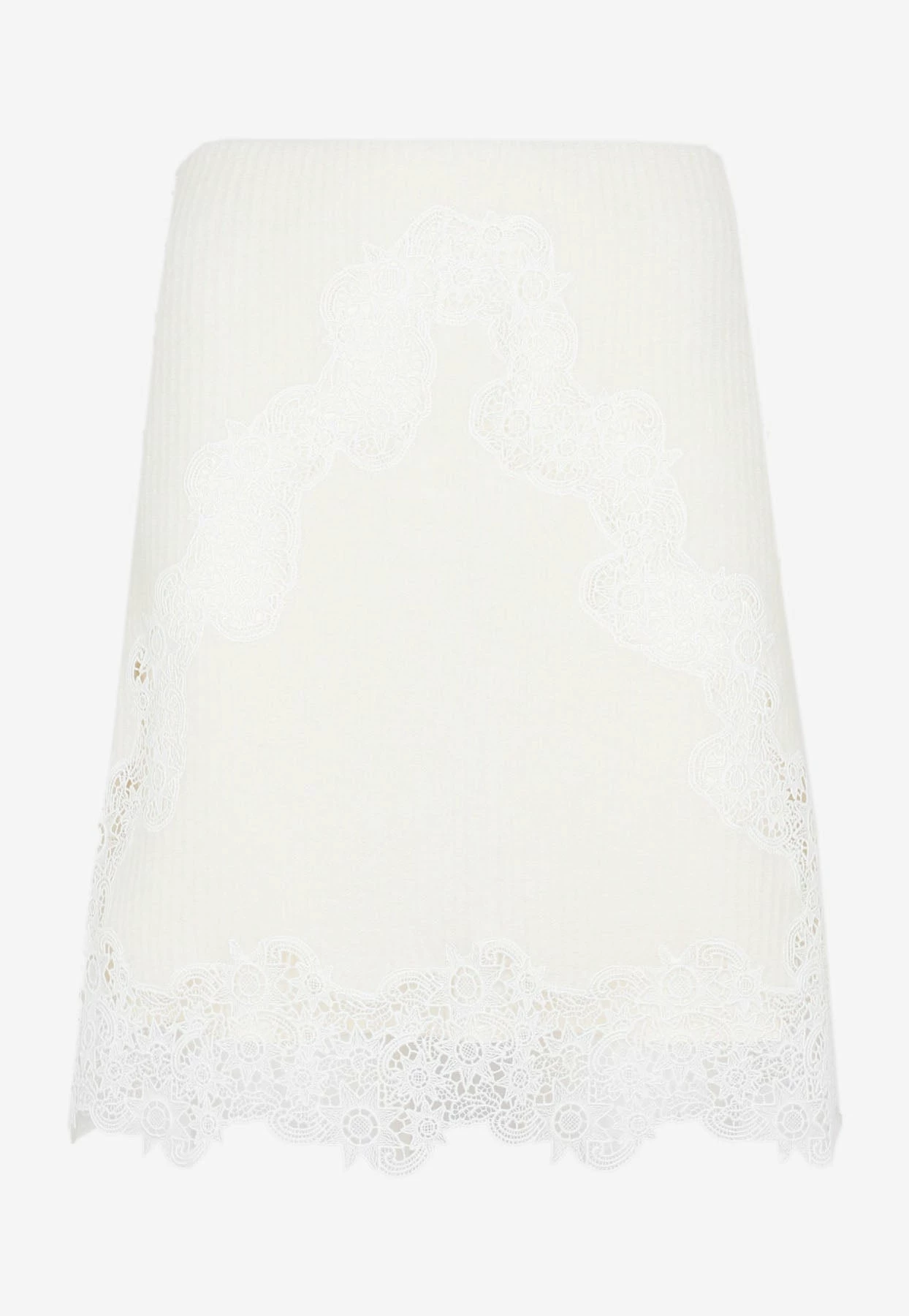 Chloé Flared Lace-Trimmed Mini Skirt White 1 Chloé Flared Lace-Trimmed Mini Skirt White