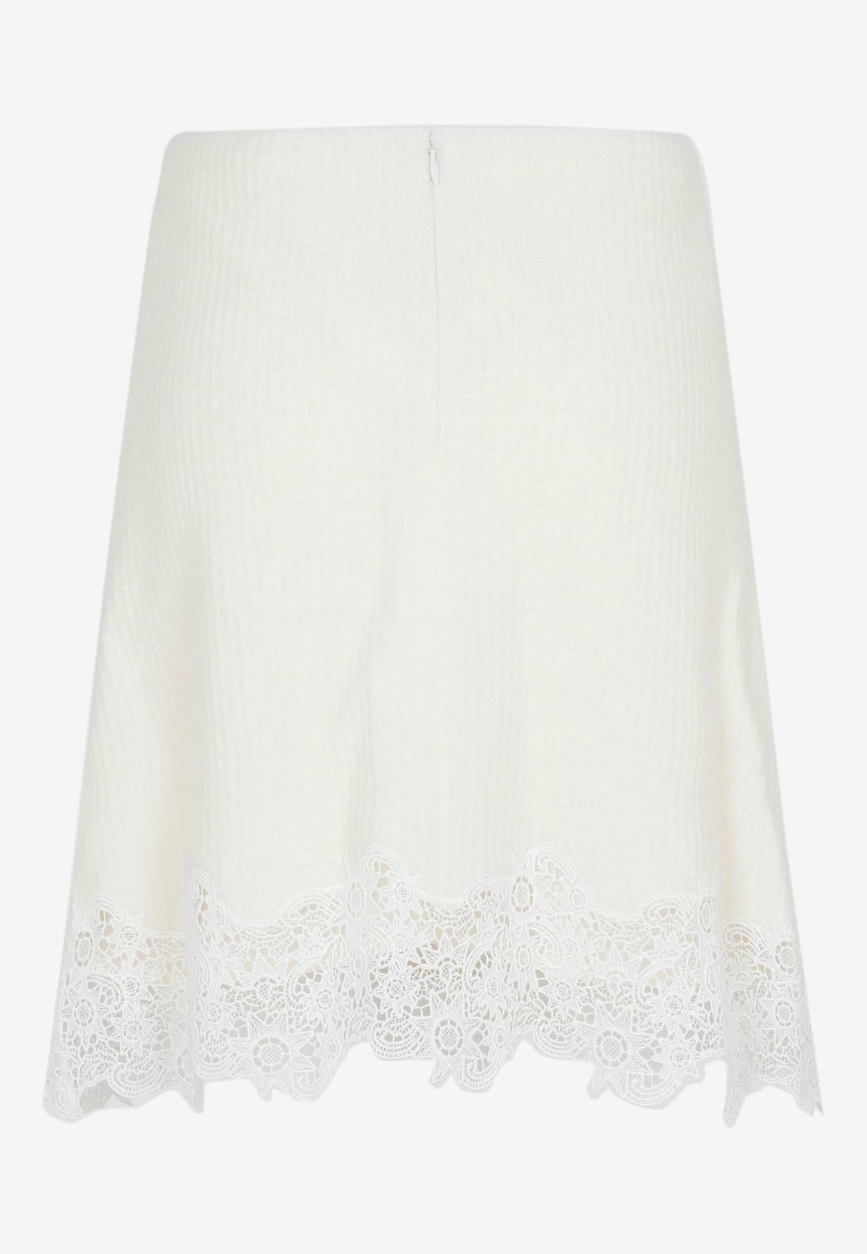 Chloé Flared Lace-Trimmed Mini Skirt White 2 Chloé Flared Lace-Trimmed Mini Skirt White - Image 2