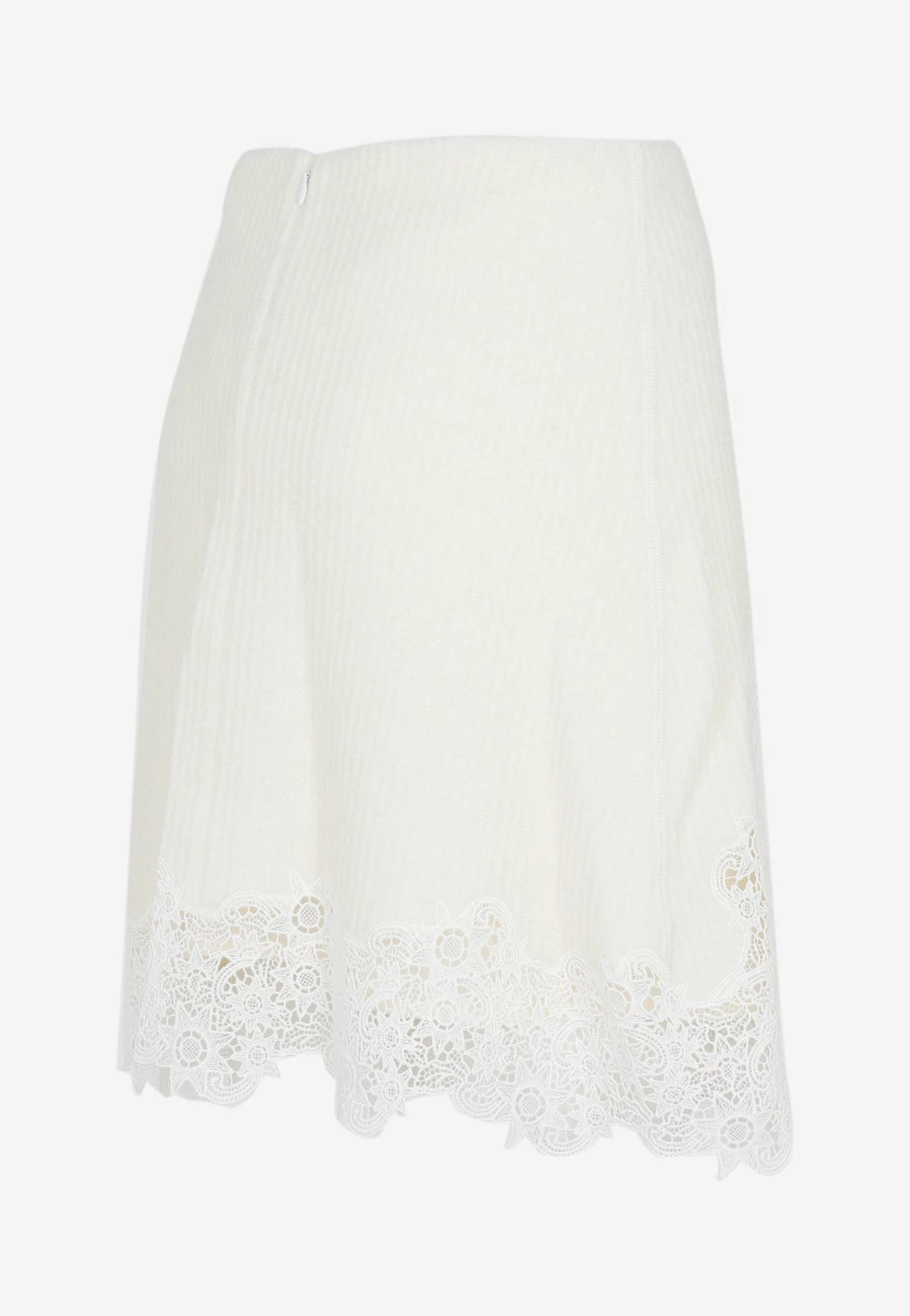 Chloé Flared Lace-Trimmed Mini Skirt White 3 Chloé Flared Lace-Trimmed Mini Skirt White - Image 3