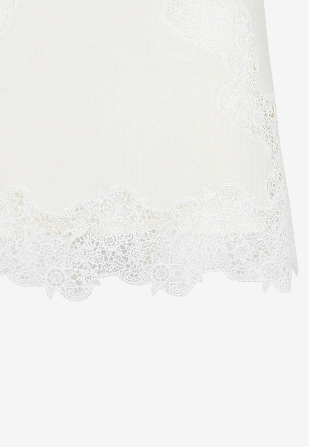Chloé Flared Lace-Trimmed Mini Skirt White 4 Chloé Flared Lace-Trimmed Mini Skirt White - Image 4
