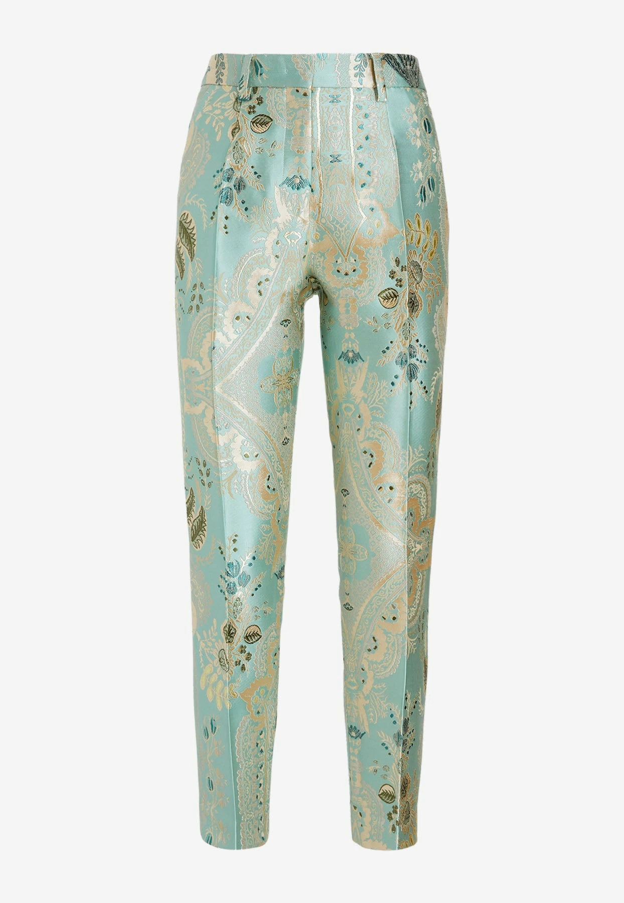 Etro Floral Jacquard Tailored Pants Mint 3 Etro Floral Jacquard Tailored Pants Mint - Image 3