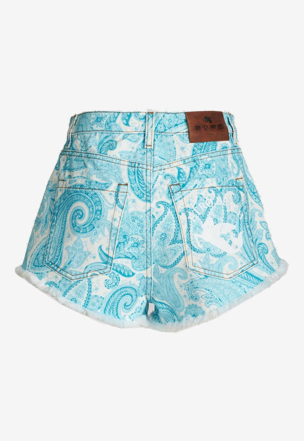 Etro High-Waist Paisley Print Mini Shorts Blue 5 Etro High-Waist Paisley Print Mini Shorts Blue - Image 5