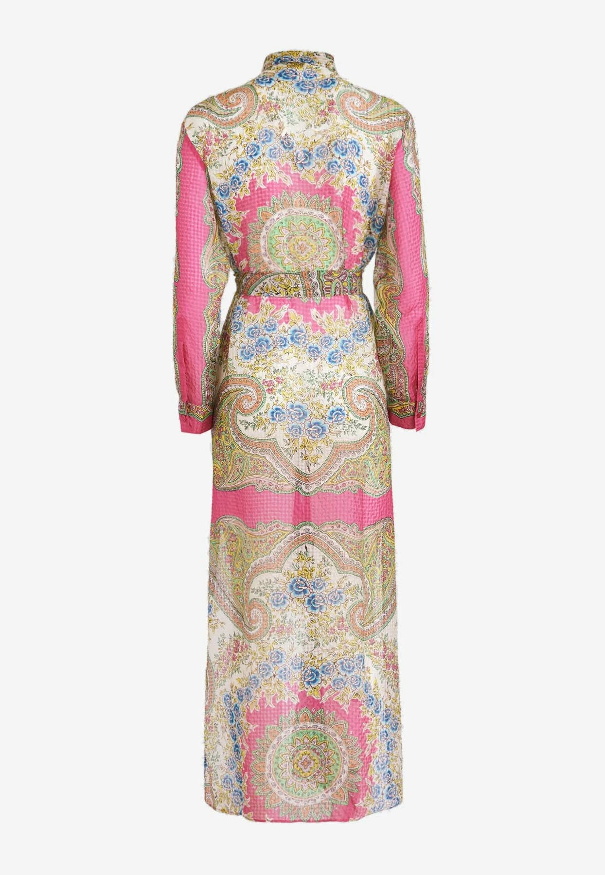 Etro Floral Print Midi Shirt Dress In Silk Multicolor 4 Etro Floral Print Midi Shirt Dress In Silk Multicolor - Image 4