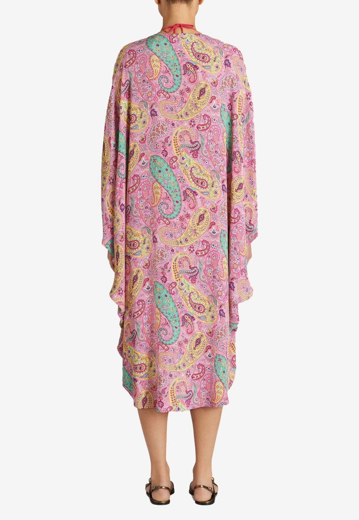 Etro Floral Paisley Print Kaftan Dress Pink 2 Etro Floral Paisley Print Kaftan Dress Pink - Image 2