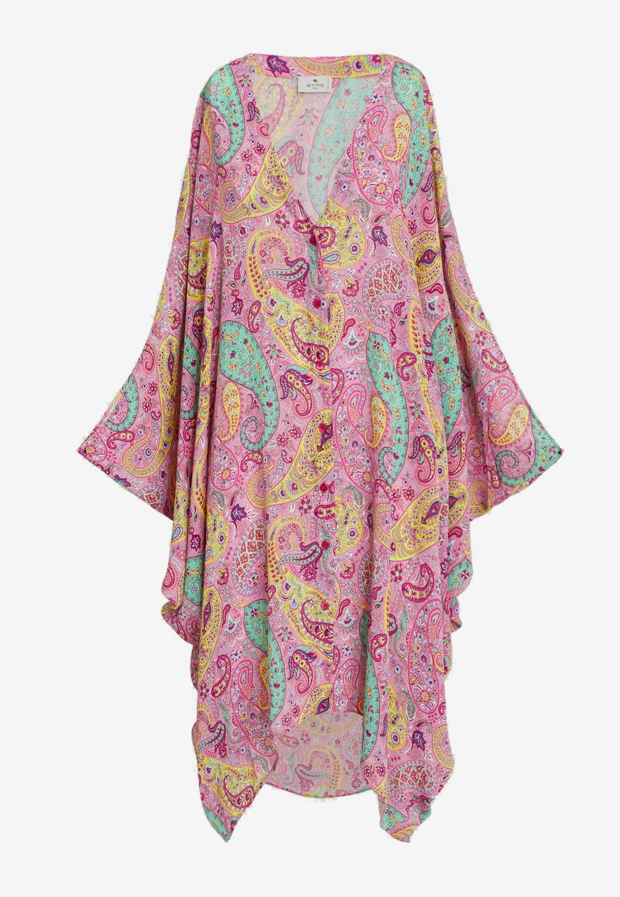 Etro Floral Paisley Print Kaftan Dress Pink 3 Etro Floral Paisley Print Kaftan Dress Pink - Image 3