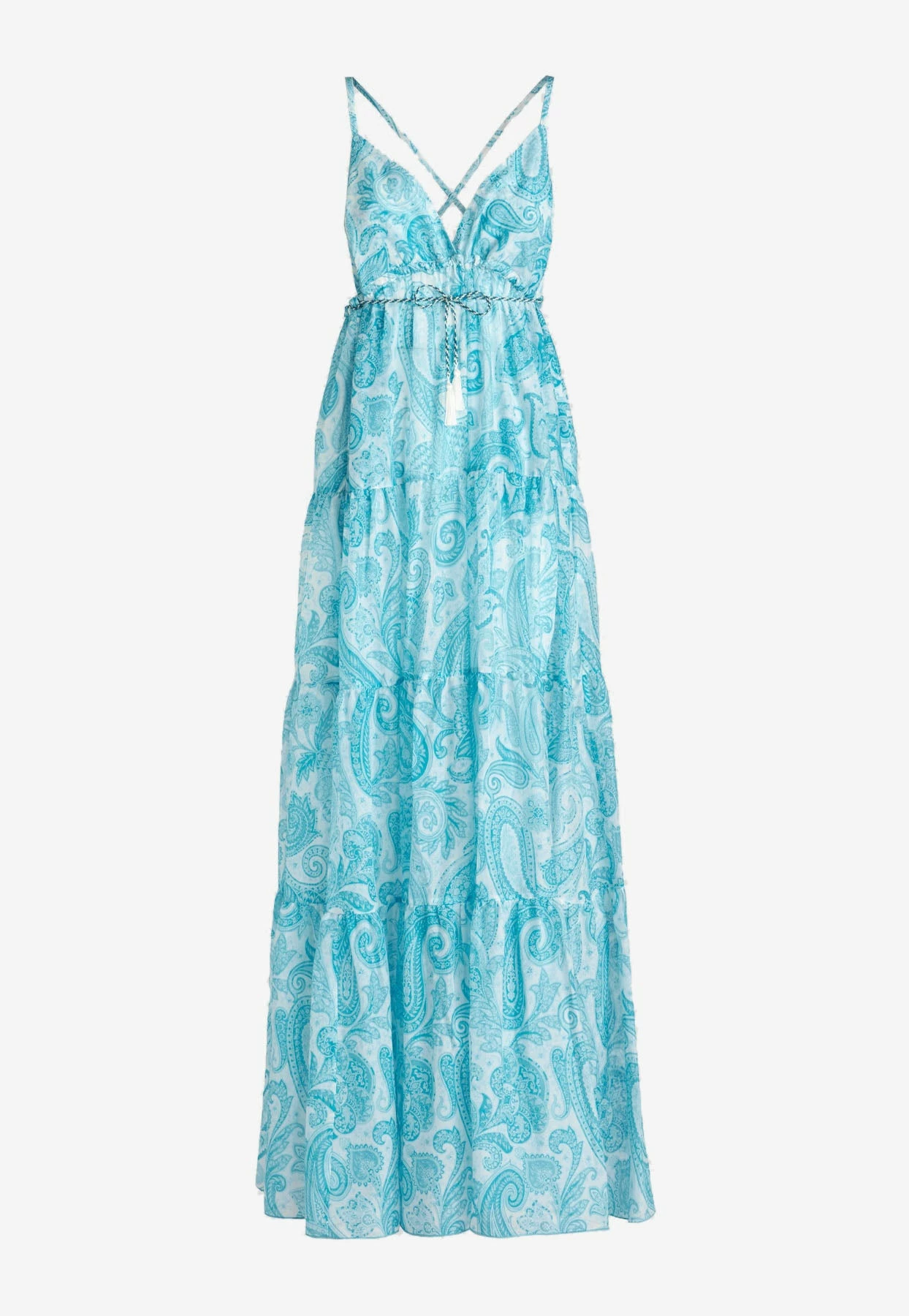 Etro Liquid Paisley Maxi Dress Light Blue 3 Etro Liquid Paisley Maxi Dress Light Blue - Image 3