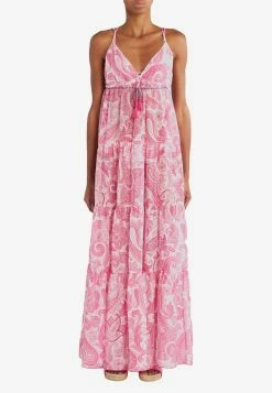 Etro Liquid Paisley Maxi Dress Pink