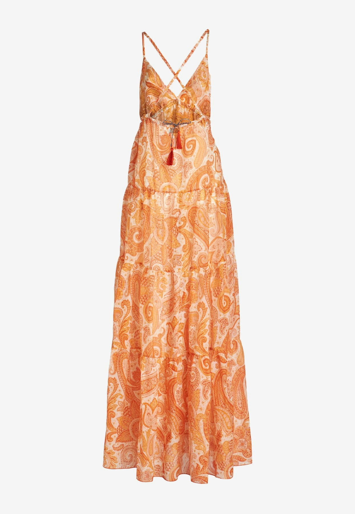 Etro Liquid Paisley Maxi Dress Orange 4 Etro Liquid Paisley Maxi Dress Orange - Image 4
