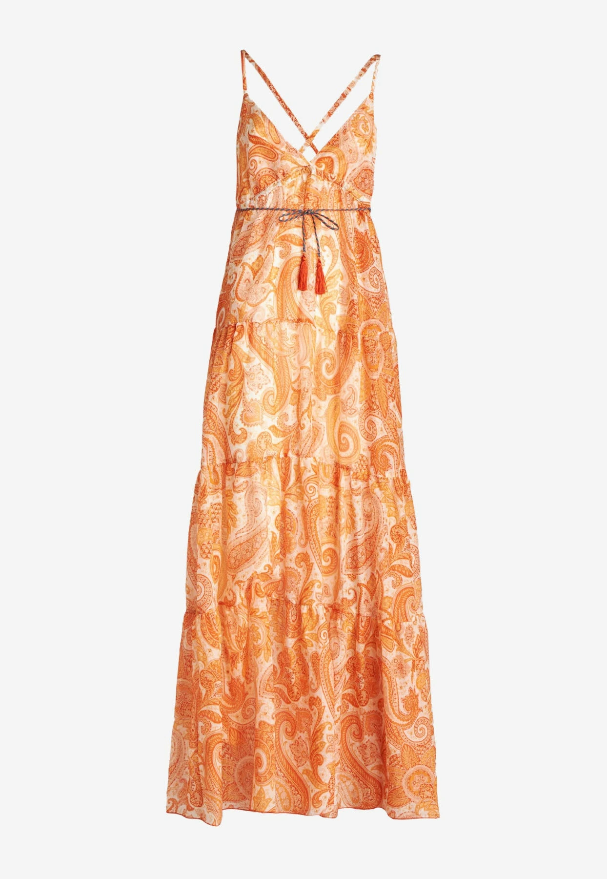 Etro Liquid Paisley Maxi Dress Orange 3 Etro Liquid Paisley Maxi Dress Orange - Image 3