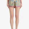 Etro Floral Paisley Silk Shorts Multicolor