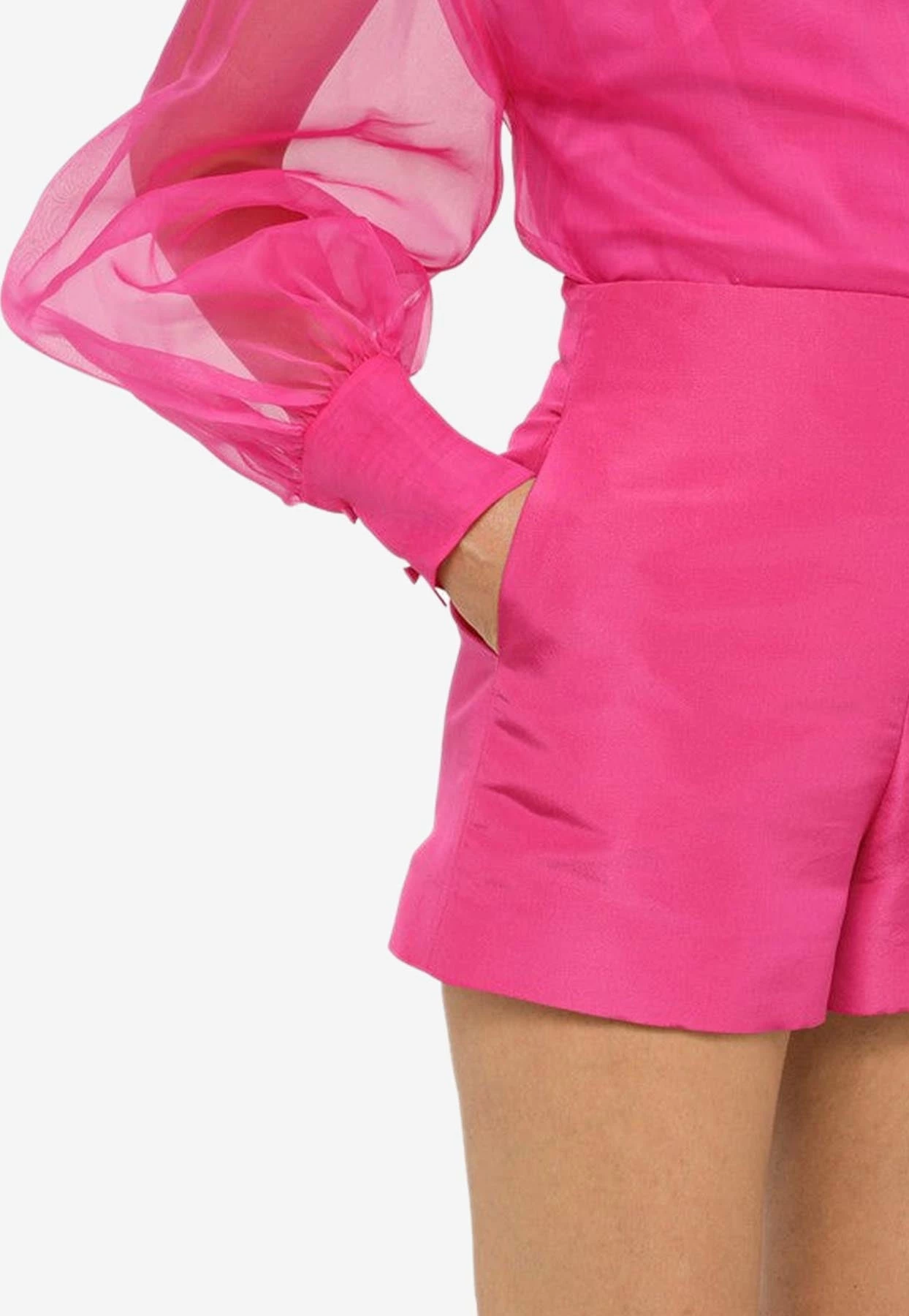 Valentino High-Waist Silk Faille Shorts Pink 5 Valentino High-Waist Silk Faille Shorts Pink - Image 5