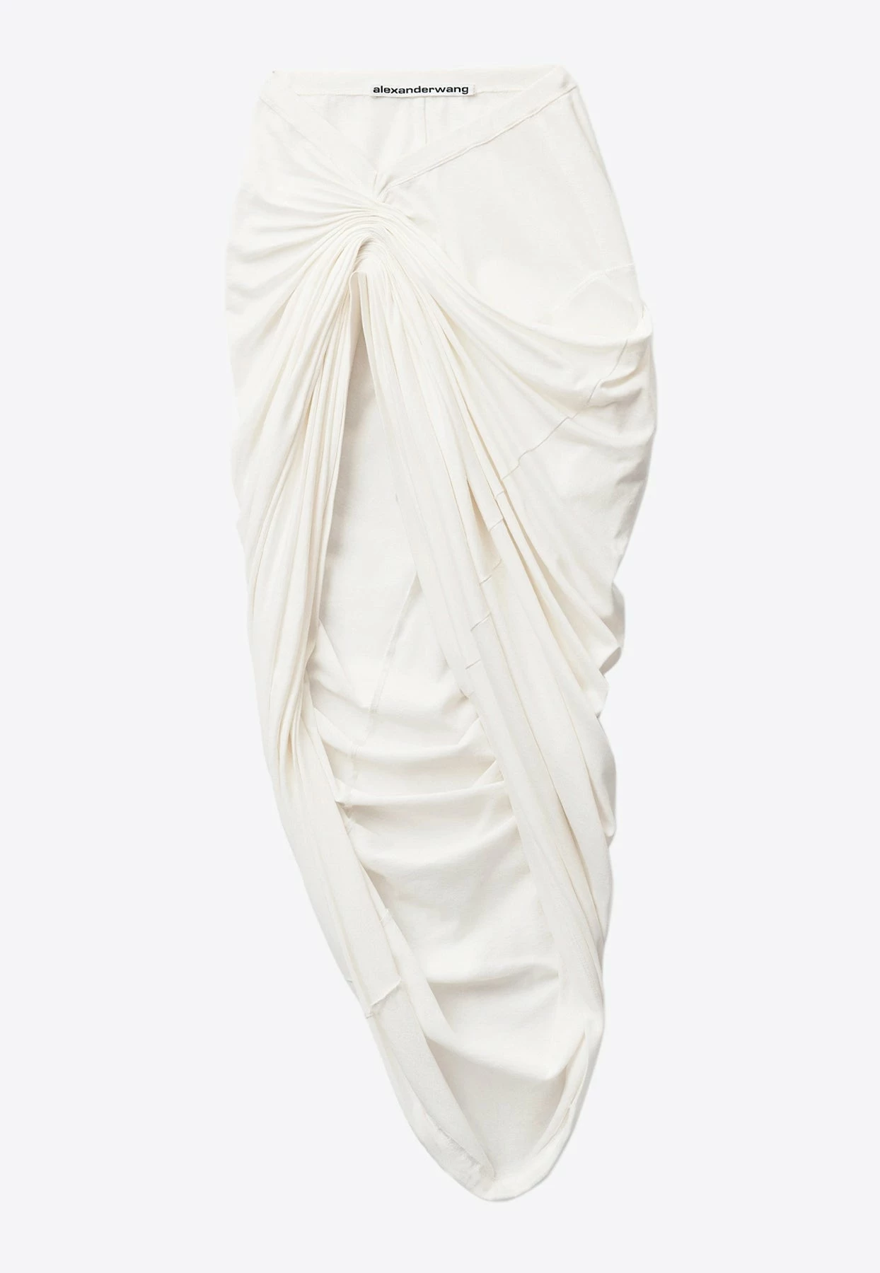 Alexander Wang Asymmetrical Draped Midi Skirt White 4 Alexander Wang Asymmetrical Draped Midi Skirt White - Image 4