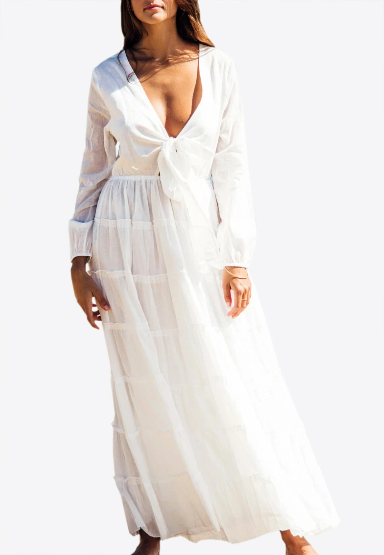 Les Canebiers Lily Summer Dress With Tie Detail White 1 Les Canebiers Lily Summer Dress With Tie Detail White