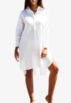 Les Canebiers Ramade Asymmetric Shirt Dress White