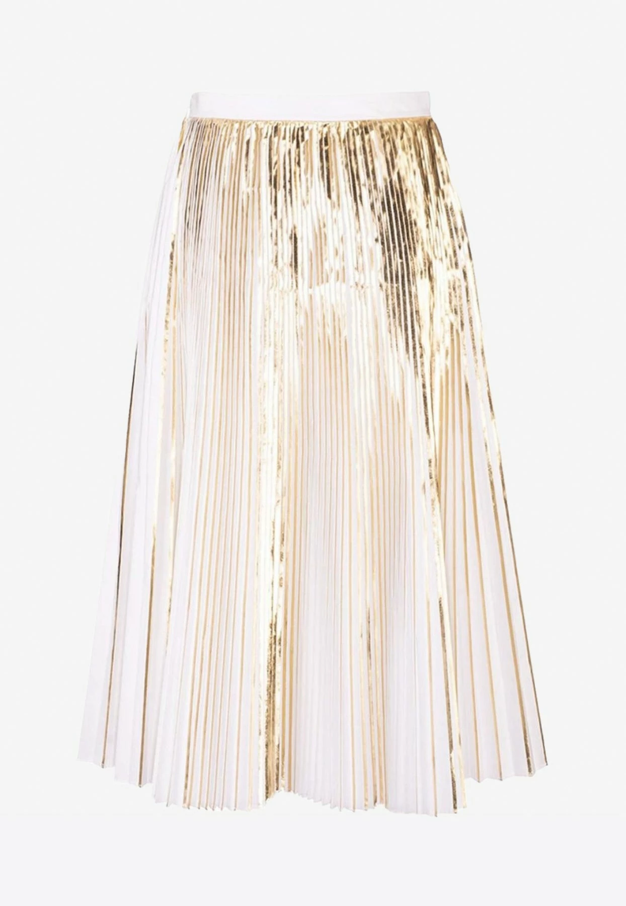 Valentino Cotton Poplin Pleated Midi Skirt Gold 2 Valentino Cotton Poplin Pleated Midi Skirt Gold - Image 2