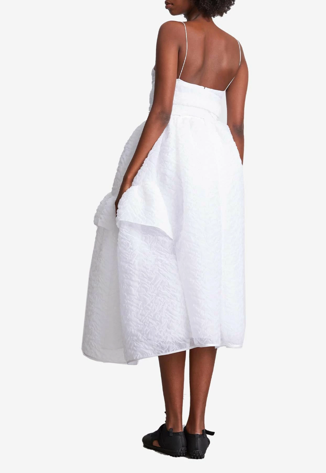 Cecilie Bahnsen Damara Ruffled Midi Skirt White 3 Cecilie Bahnsen Damara Ruffled Midi Skirt White - Image 3
