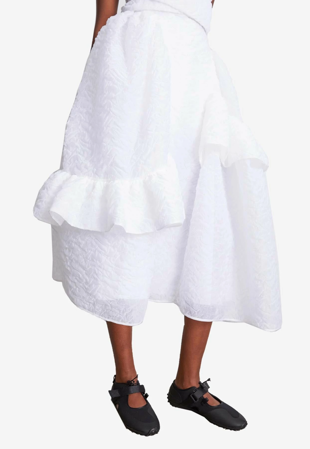 Cecilie Bahnsen Damara Ruffled Midi Skirt White 1 Cecilie Bahnsen Damara Ruffled Midi Skirt White
