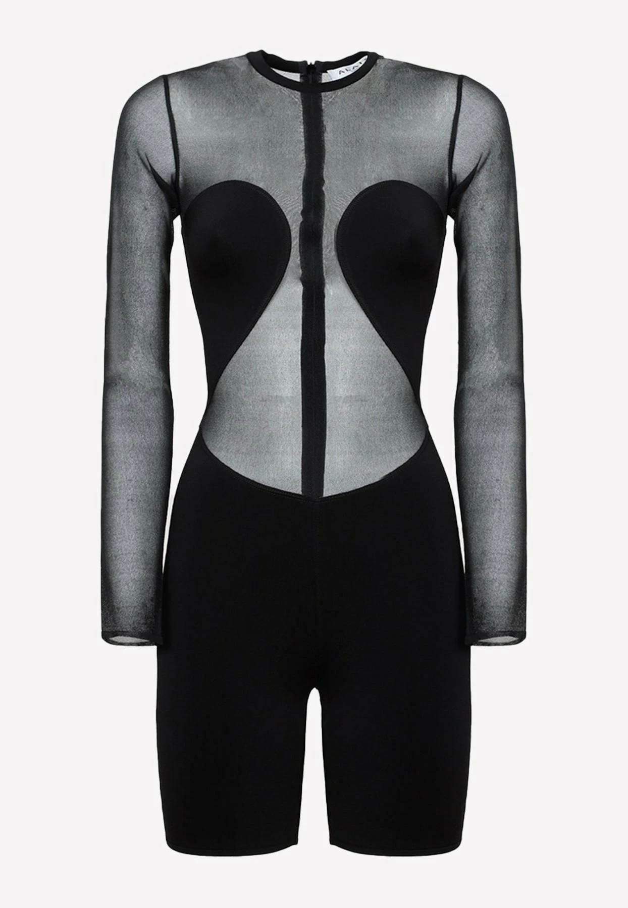 Alaïa Long-Sleeved Sheer Crepe Bodysuit Black 1 Alaïa Long-Sleeved Sheer Crepe Bodysuit Black