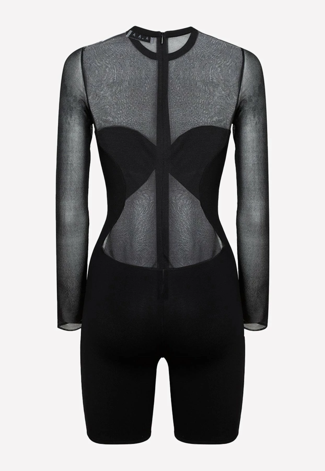 Alaïa Long-Sleeved Sheer Crepe Bodysuit Black 2 Alaïa Long-Sleeved Sheer Crepe Bodysuit Black - Image 2