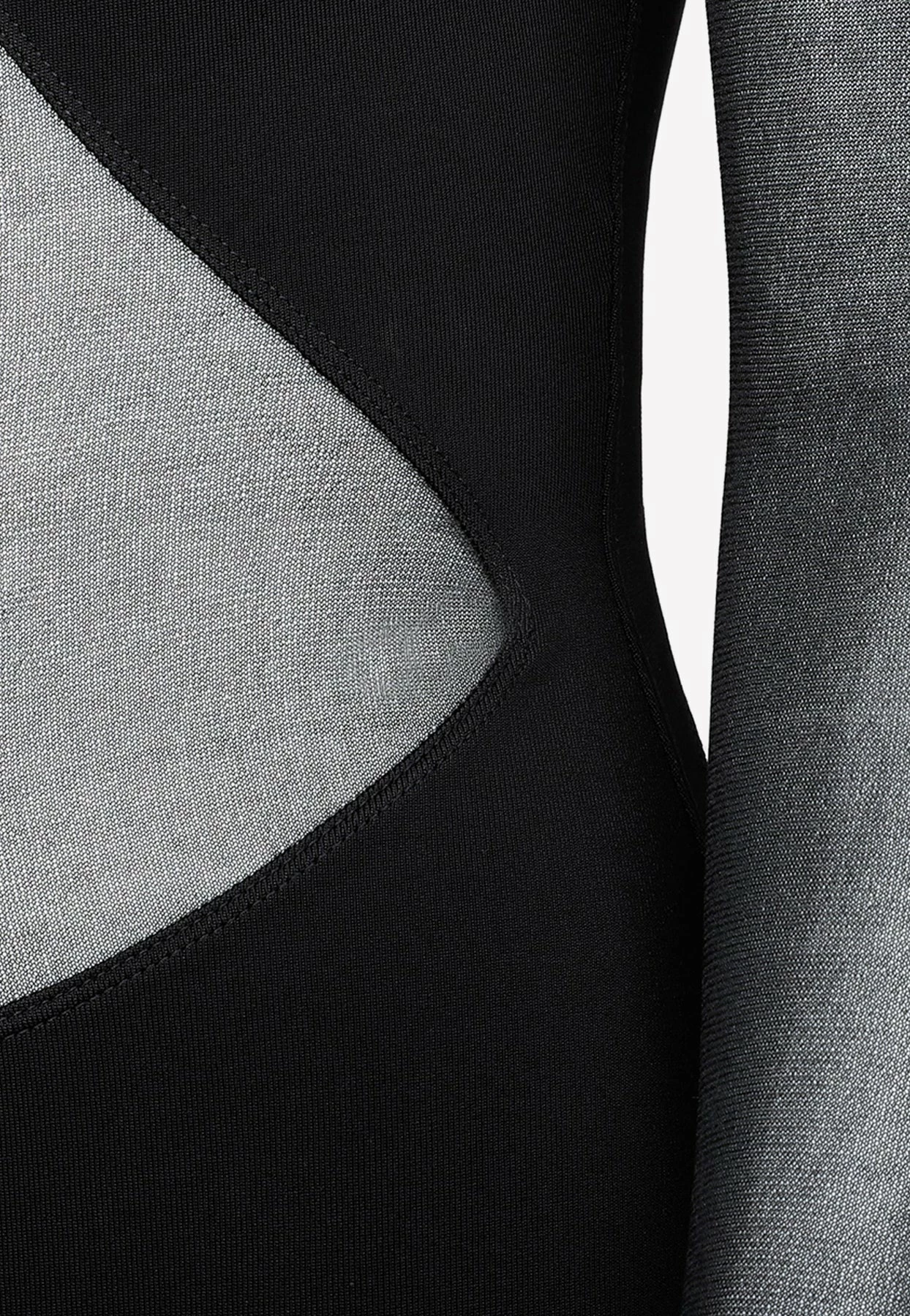 Alaïa Long-Sleeved Sheer Crepe Bodysuit Black 4 Alaïa Long-Sleeved Sheer Crepe Bodysuit Black - Image 4