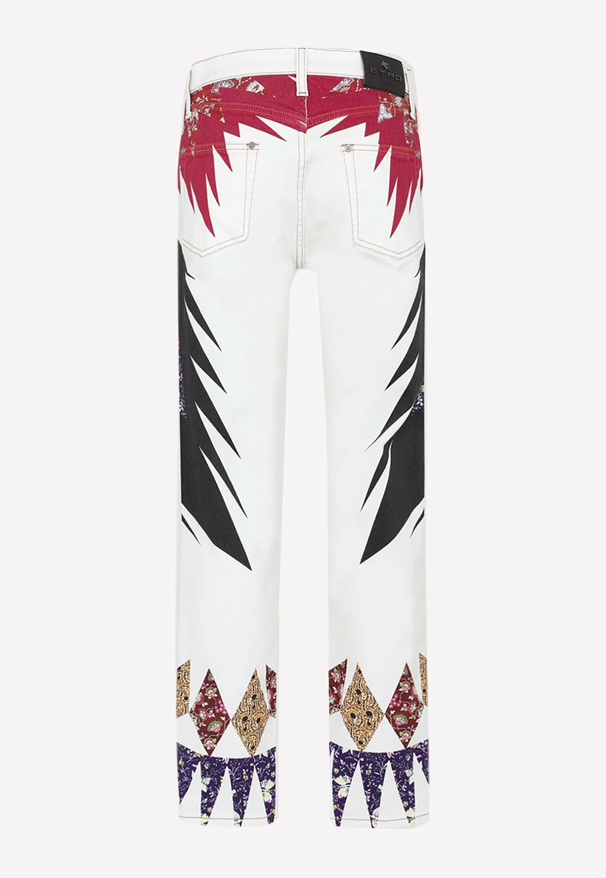 Etro Straight-Leg Printed Jeans White 2 Etro Straight-Leg Printed Jeans White - Image 2