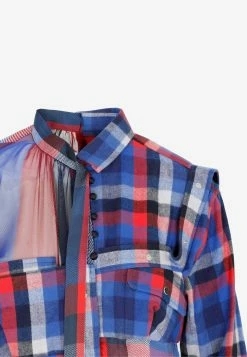 Sacai Deconstructed Plaid Long-Sleeved Midi Dress Multicolor 7 Sacai Deconstructed Plaid Long-Sleeved Midi Dress Multicolor -Evening Dresses Popular Store 20092022 045