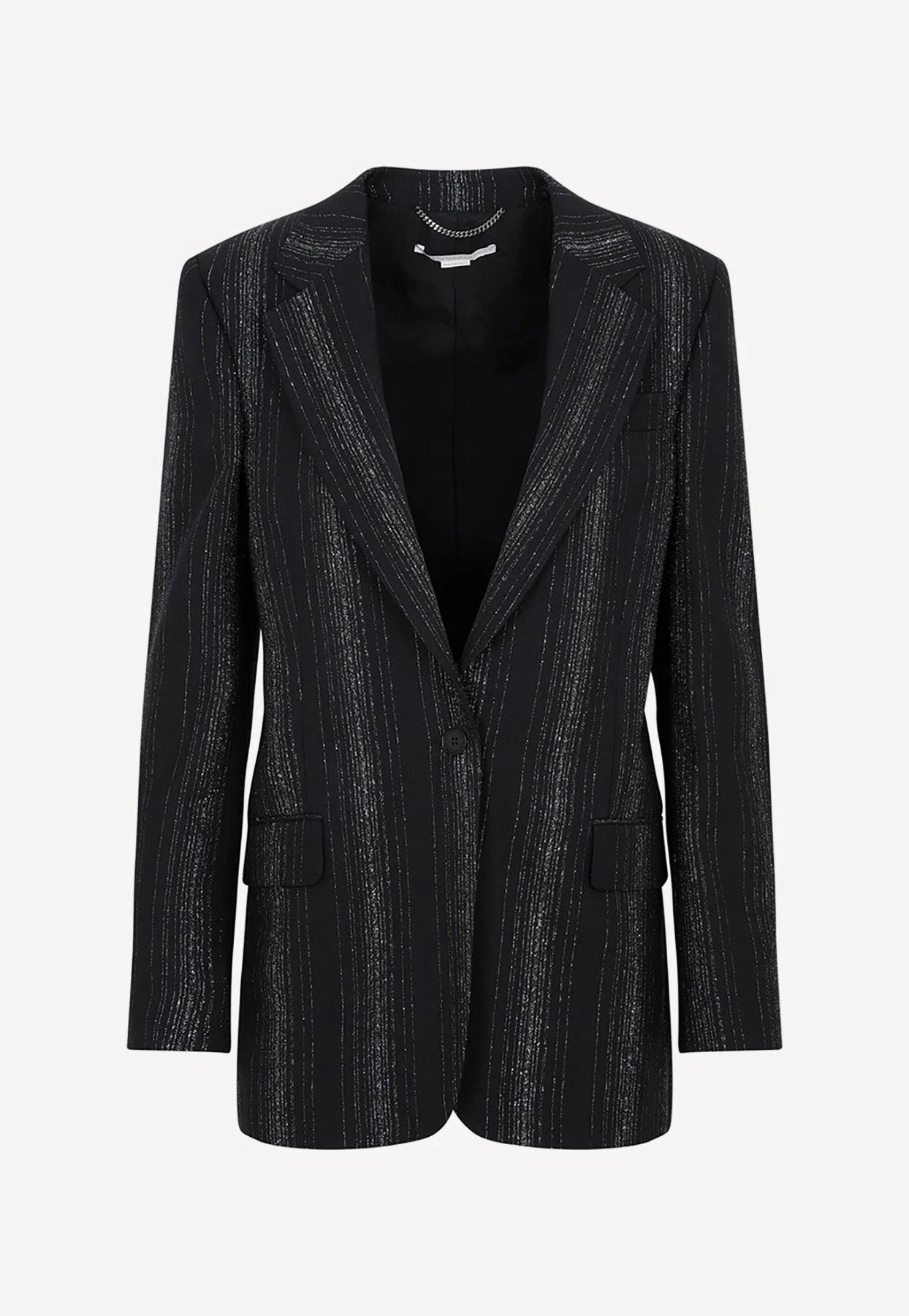 Stella McCartney Tailored Lurex Striped Blazer Black 1 Stella McCartney Tailored Lurex Striped Blazer Black