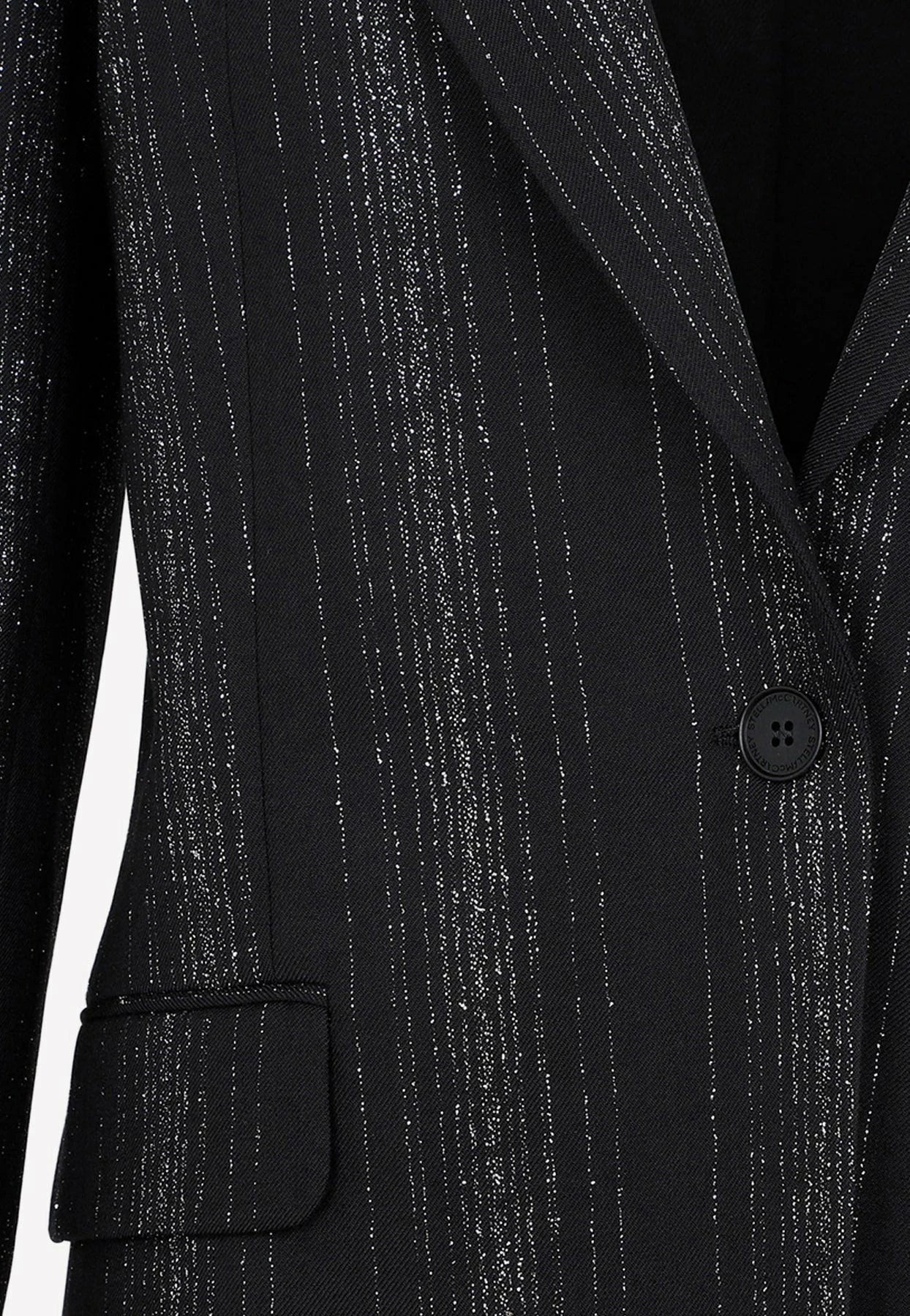 Stella McCartney Tailored Lurex Striped Blazer Black 4 Stella McCartney Tailored Lurex Striped Blazer Black - Image 4