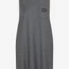 Miu Miu Logo Sleeveless Mini Dress In Wool Gray