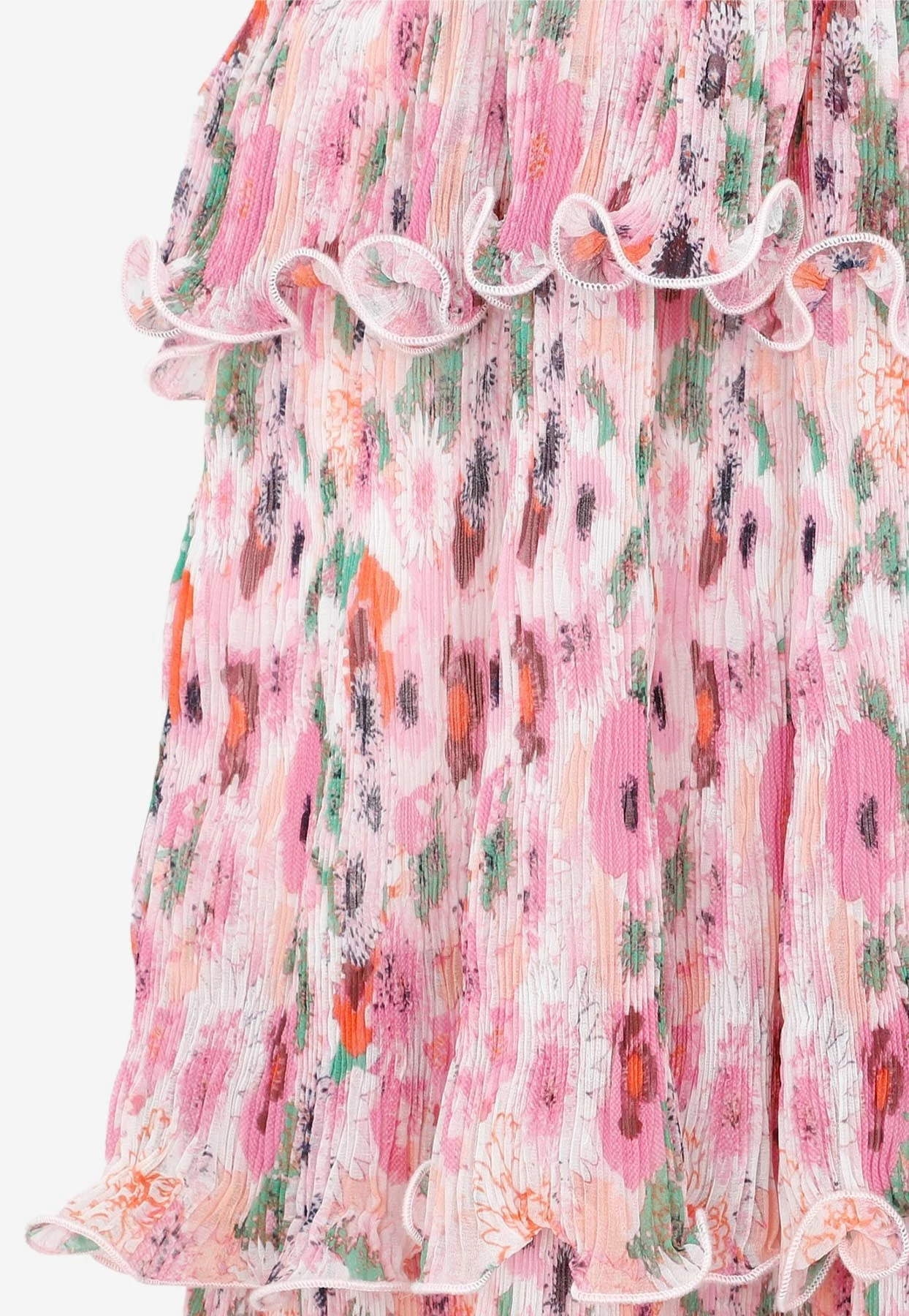 GANNI Floral Print Pleated Smock Midi Dress Multicolor 3 GANNI Floral Print Pleated Smock Midi Dress Multicolor - Image 3