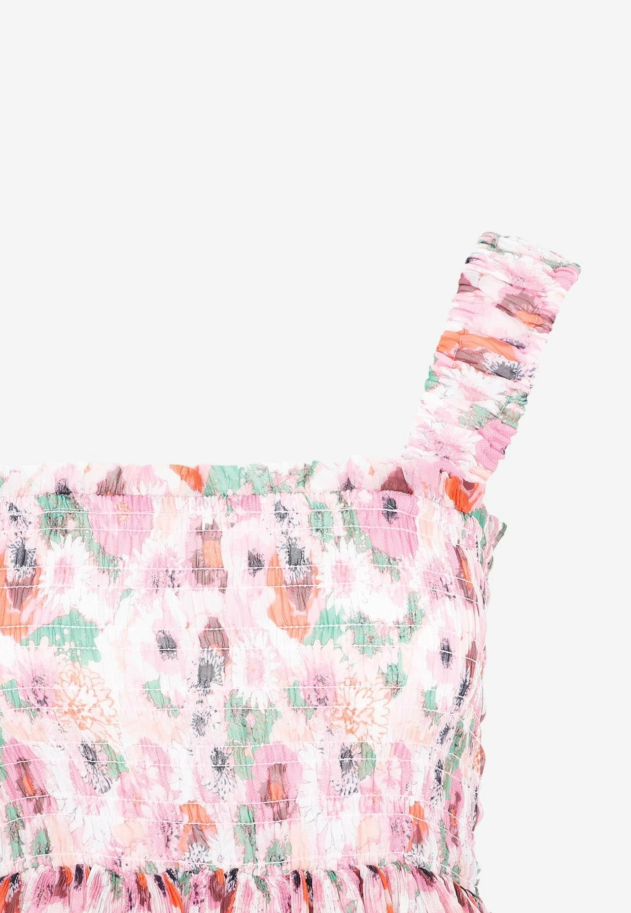 GANNI Floral Print Pleated Smock Midi Dress Multicolor 4 GANNI Floral Print Pleated Smock Midi Dress Multicolor - Image 4