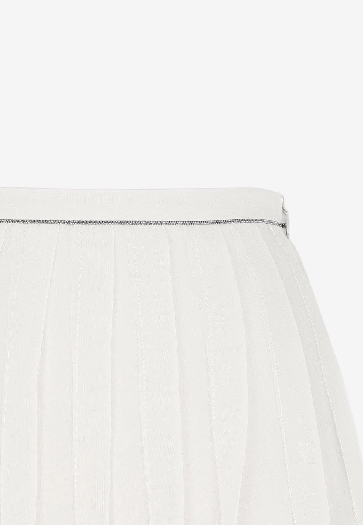 Brunello Cucinelli Tulle Midi Skirt In Silk White 4 Brunello Cucinelli Tulle Midi Skirt In Silk White - Image 4