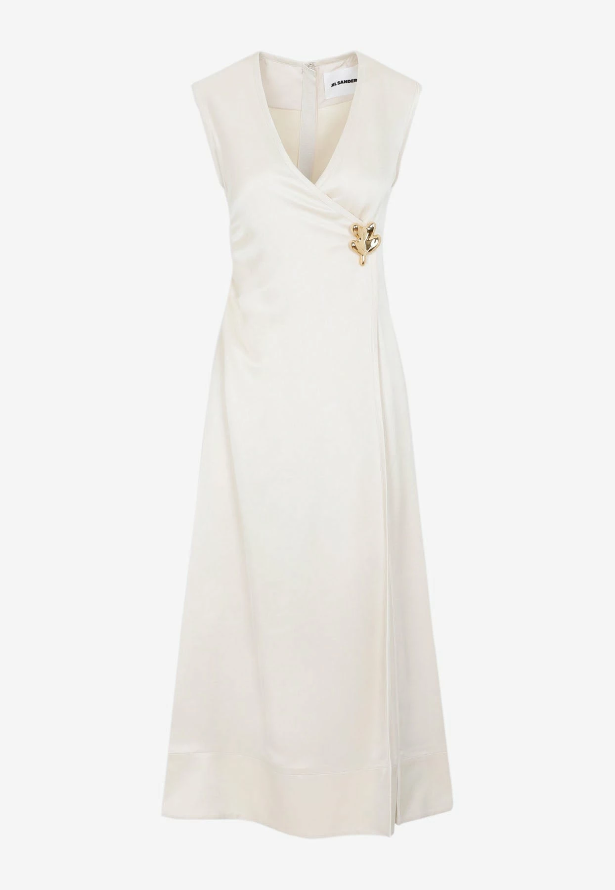 Jil Sander Gold Leaf Midi Wrap Dress Vanilla 1 Jil Sander Gold Leaf Midi Wrap Dress Vanilla