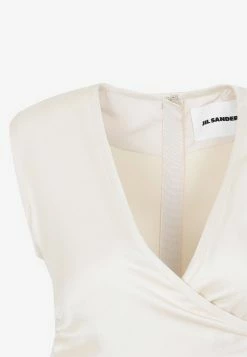 Jil Sander Gold Leaf Midi Wrap Dress Vanilla 6 Jil Sander Gold Leaf Midi Wrap Dress Vanilla -Evening Dresses Popular Store 22022022 044