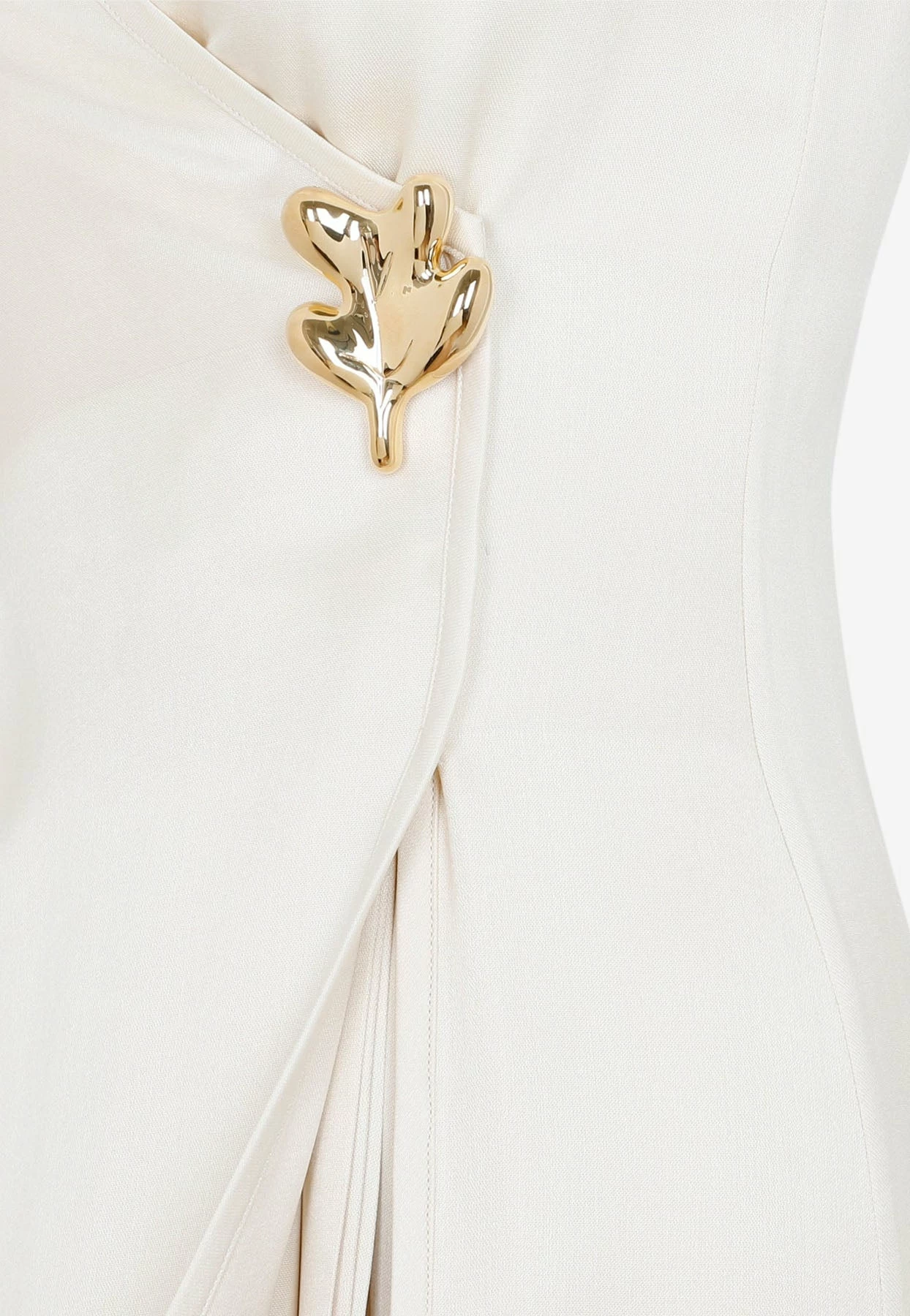 Jil Sander Gold Leaf Midi Wrap Dress Vanilla 4 Jil Sander Gold Leaf Midi Wrap Dress Vanilla - Image 4