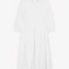 Cecilie Bahnsen Ava Mini Dress With Puff Sleeves White