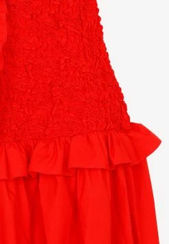 Cecilie Bahnsen Camden Smocked Midi Dress Red -Evening Dresses Popular Store 22062022 027