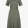Loewe Belted Midi Dress Olive