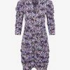 Isabel Marant Celina Floral Print Silk Dress Purple
