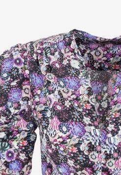 Isabel Marant Celina Floral Print Silk Dress Purple -Evening Dresses Popular Store 22062022 110